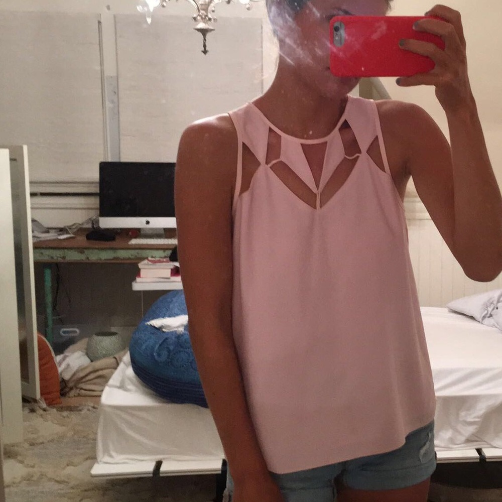 Pink Cut Out Blouse